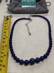 Jay King Mine Finds Lapis Lazuli Graduated Bead Necklace w Pouch