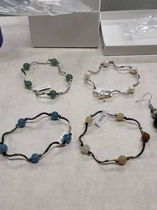My Fun Colors Stone Stretch Bracelet Set & Dangle Earrings Boxed