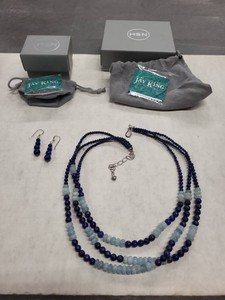 Jay King Mine Finds Lapis Aquamarine Necklace & Earrings Set