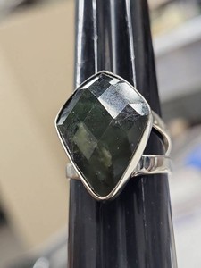 Jay King Mine Finds Sterling Silver Faceted Green Stone Ring Size 9