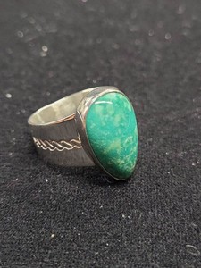 Jay King DTR Sterling Silver Green Turquoise Statement Ring Size 10.5