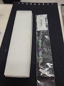CRZ Sterling Silver Multi-Gem Turtle Toggle Bracelet Thailand