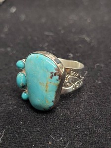 Jay King Sterling Silver Turquoise Statement Ring DTR China Size 9.5