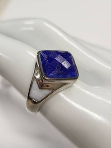 Jay King Mine Finds Sterling Silver Lapis Inlay Ring Size 9