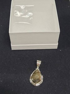 Sterling Silver Labradorite Teardrop Pendant Faceted Modernist