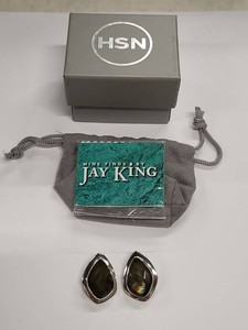 Jay King Mine Finds Sterling Labradorite Earrings Omega Back