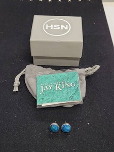 Jay King Mine Finds Sterling Silver Blue Gemstone Stud Earrings