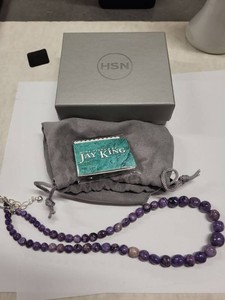Jay King Mine Finds Charoite Beaded Necklace Sterling Silver Clasp