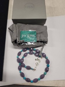 Jay King Mine Finds Lavender Jade Turquoise Bead Necklace Sterling