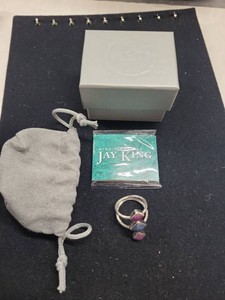Jay King Mine Finds Sterling Silver Ruby Sapphire Bypass Ring Size 9