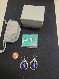 Jay King Mine Finds Lapis Lazuli Sterling Silver Dangle Earrings