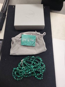 Jay King Mine Finds Malachite Chip Bead Necklace Sterling Silver