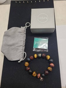 Jay King Mine Finds Mixed Tiger Eye Beaded Stretch Bracelet w Box