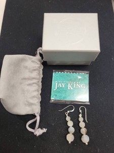 Jay King Mine Finds Sterling Silver Faceted Gemstone Dangle Earrings