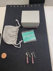 Jay King Sterling Silver Faceted Gemstone Bead Drop Earrings
