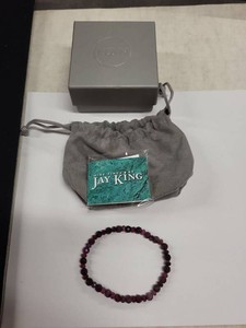 Jay King Mine Finds Faceted Ruby Bead Stretch Bracelet w Box