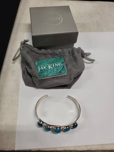 Jay King Mine Finds Sterling Silver Turquoise 5 Stone Cuff Bracelet
