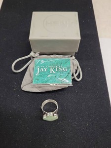 Jay King Mine Finds Sterling Silver Green Stone Ring Size 10