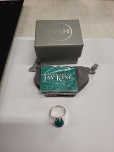 Jay King Mine Finds Sterling Silver Turquoise Oval Ring Size 9.25