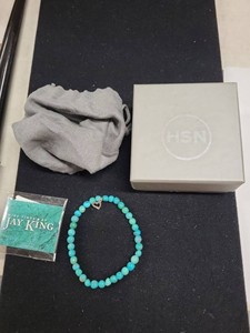 Jay King Mine Finds Turquoise Bead Bracelet Sterling Heart Charm