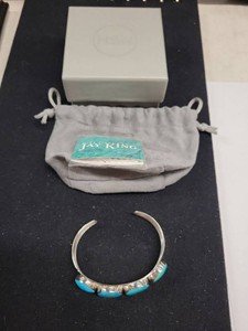 Jay King Sterling Silver 4-Stone Turquoise Cuff Bracelet 31.25g