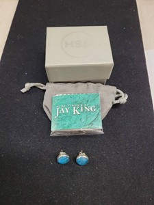 Jay King Mine Finds 925 Sterling Blue Apatite Stud Earrings Box