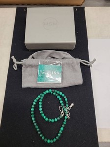 Jay King Mine Finds Malachite Bead Necklace Sterling Silver 18in