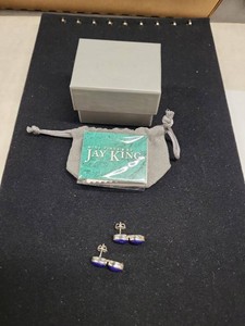 Jay King Sterling Silver Lapis Double Teardrop Stud Earrings