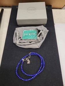 Jay King Mine Finds Lapis Lazuli Bead Necklace Sterling Silver