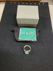 Jay King Mine Finds Sterling Silver Turquoise Ring Size 9.25
