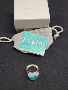 Jay King Mine Finds Sterling Silver Turquoise Ring Size 10.5 HSN Box