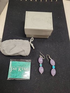 Mine Finds by Jay King Sterling Lavender Stone Turquoise Dangle Earrings