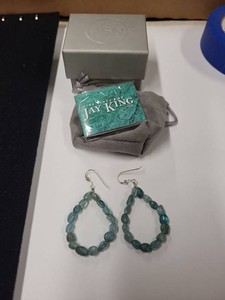 Jay King Mine Finds Blue Gemstone Teardrop Earrings Sterling Silver