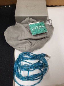 Jay King Mine Finds Blue Multi Strand Faceted Bead Necklace