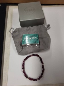 Jay King Mines Finds Faceted Ruby Tone Bead Stretch Bracelet
