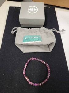 Jay King Faceted Gemstone Stretch Bracelet Pink Purple Beads