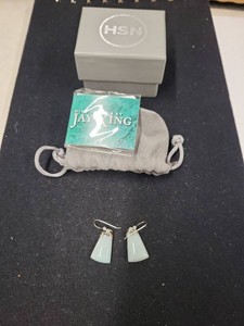Jay King Mine Finds Green Stone Drop Earrings Sterling Silver HSN