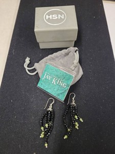 Mine Finds by Jay King Sterling Beaded Dangle Earrings w Box