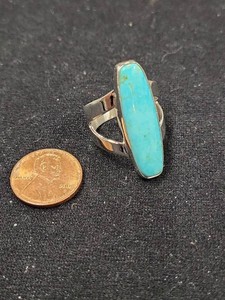 Jay King HSN Sterling Silver Turquoise Elongated Ring Size 9.5