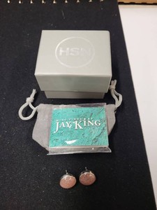 Jay King Mine Finds Sterling Silver Pink Druzy Stud Earrings