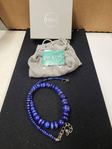 Jay King Lapis Lazuli Graduated Bead Necklace Sterling 925 Blue