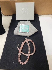 Jay King Rose Quartz Graduated Bead Necklace w HSN Box Pouch