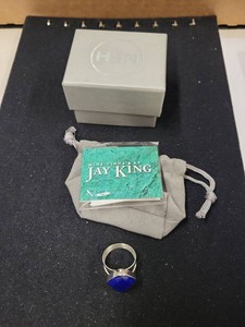 Jay King DTR Sterling Silver Lapis Lazuli Checkerboard Ring Size 9