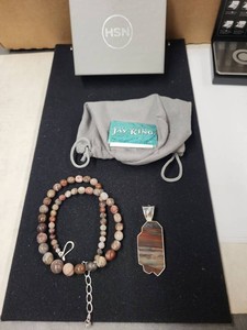 Jay King Mine Finds Sterling Silver Jasper Bead Necklace Pendant