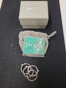 Jay King DTR Sterling Silver Multistone Stack Ring Set Size 10.5