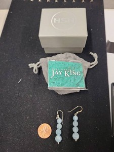 Jay King Mine Finds Sterling Silver Blue Bead Dangle Earrings