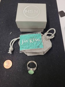 Jay King Mine Finds Sterling Silver Green Stone Ring Size 9.5