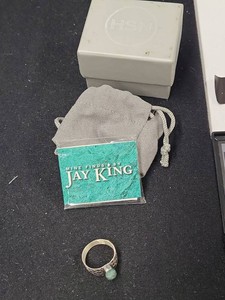 Jay King Mine Finds DTR 925 Sterling Silver Green Stone Ring Size 10.5