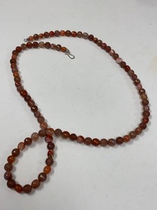 Jay King Agate & Carnelian Beaded Necklace Sterling Silver w Original Box