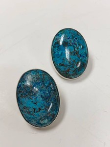 Jay King Sterling Silver Oval Blue Stone Earrings w Box Pouch
